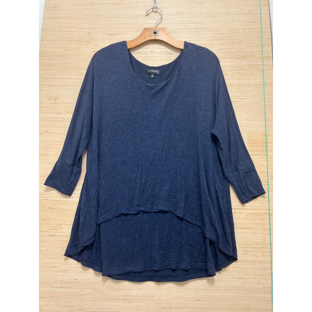 The Limited Navy Blue Layered High-Low Tunic Top 3/4 Sleeve XS